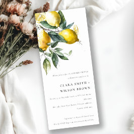 Invitation Boho Minimal Citron Jaune Jardin Couples Douche