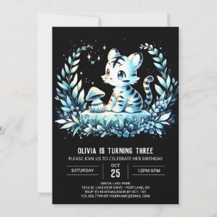 Invitation Boho Minimalist Tiger Anniversaire