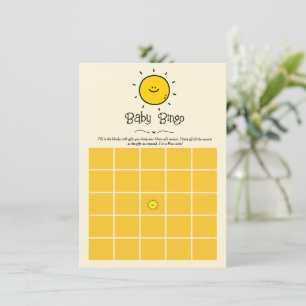Invitation Boho Minimalist Voici le jeu de Bingo Son Baby Bin