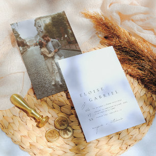 Invitation Boho Minimalista Invitación de Boda con Foto