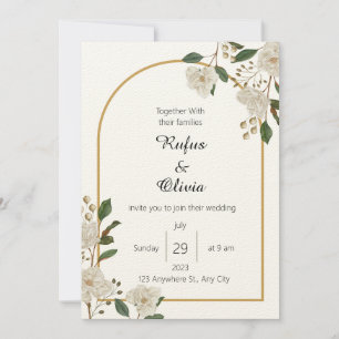 Invitation Boho minimaliste Botanique Mariage floral