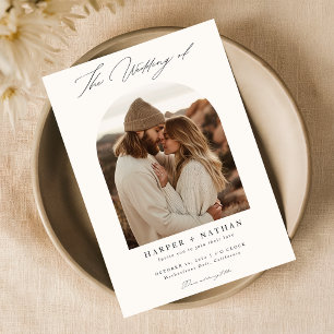 Invitation Boho Minimaliste QR Code Mariage photo