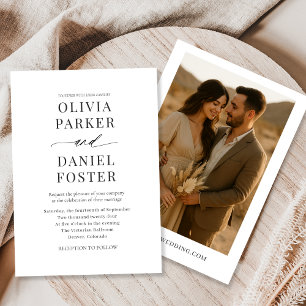 Invitation Boho Minimaliste Rustique Mariage photo