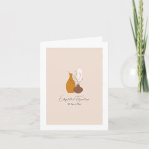 Invitation Boho minimaliste Vases Mariage plié