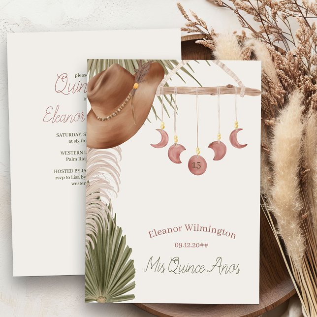 Invitation Boho Mis Quince Anos Rustic Western Quinceanera (Mis Quince invitations from my Western Boho Quinceanera Collection)