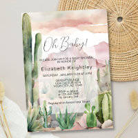 Boho Modern Desert Nature Baby shower de Cactus