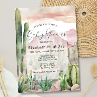 Boho Modern Desert Nature Baby shower de Cactus