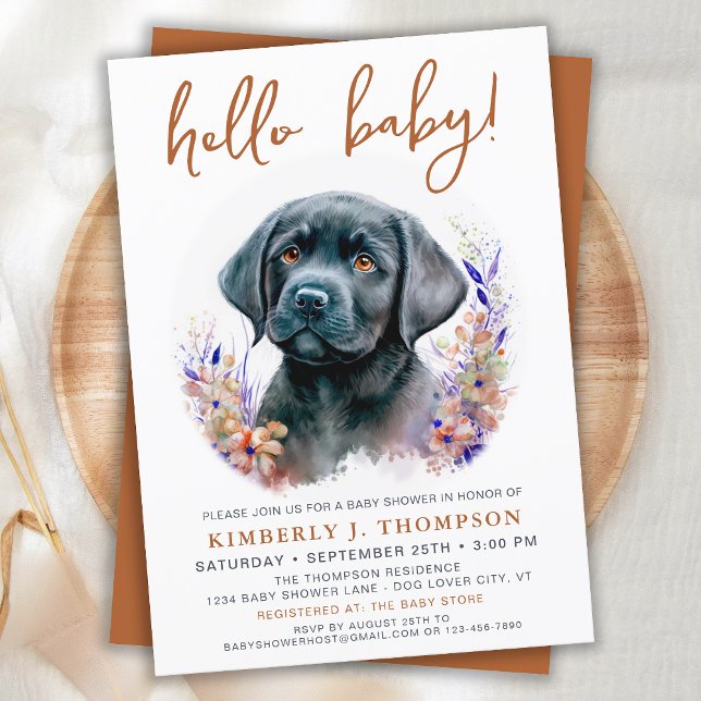 Invitation Boho Moderne Chien Chien Chien Baby shower en Terr (Créateur téléchargé)