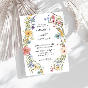 Invitation Boho moderne coloré Fleur sauvage Mariage floral