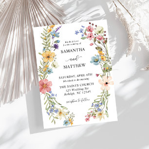 Invitation Boho moderne coloré Fleur sauvage Mariage floral