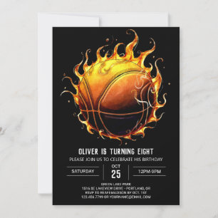 Invitation Boho moderne de basket-ball Anniversaire