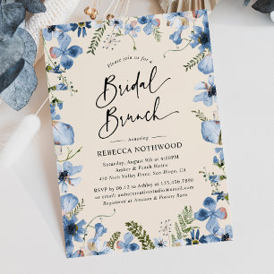 Invitation Boho moderne Dusty Blue Floral Bridal Brunch Douch