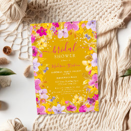 Invitation Boho moderne lavande violet lavande fleurie douche