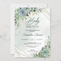 Boho moderne succulent eucalyptus or brunch bébé