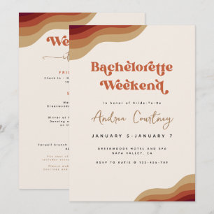 Invitation Boho moderne Super Terracotta Bachelorette Week-en