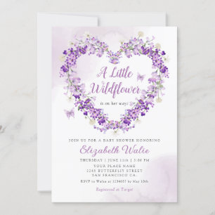 Invitation Boho moderne Un petit Baby shower de fille Fleur s
