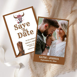 Invitation Boho moderne Western Cowboy Wedding Enregistrer la