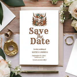 Invitation Boho moderne Western Cowboy Wedding Enregistrer la