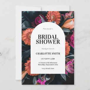 Invitation Boho Moody Dark Floral Fête des mariées