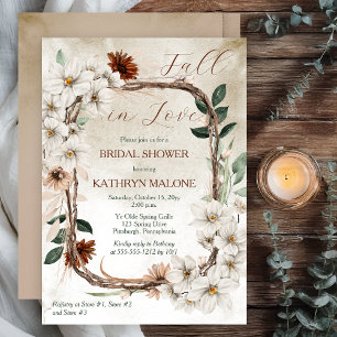 Invitation Boho Muted Fall Floral Fall in Love Fête des marié