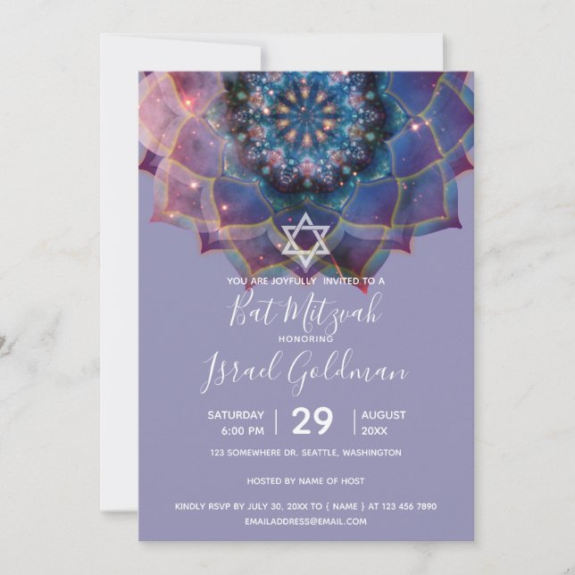 Invitation Boho Nebula Bloom | Conception de Mandala (Devant)
