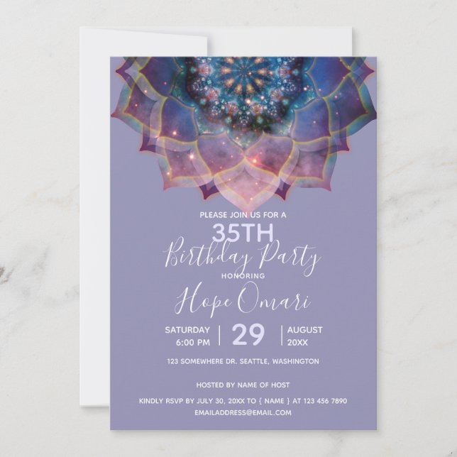 Invitation Boho Nebula Bloom | Conception de Mandala (Devant)