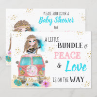 * Boho Neutral Paix & Amour Hippie Baby shower I