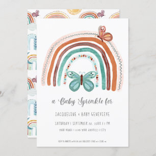 Invitation Boho Neutre Arc-en-ciel Terracotta Turquoise Papil