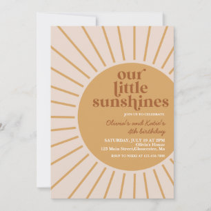 Invitation boho notre petit anniversaire de soleil
