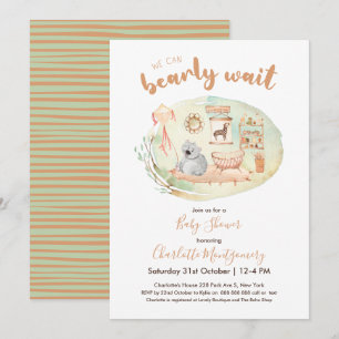 Invitation Boho Nursery Nous Pouvons Bearly Wait Baby shower