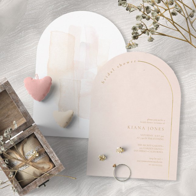 Invitation Boho Oasis Fête des mariées Blush Arch ID959 (Créateur téléchargé)