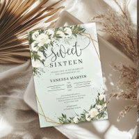 Boho Olivier feuillage blanc roses Sweet sixteen