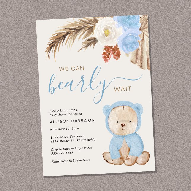 Invitation Boho On Peut Attendre Bébé Garçon Douche (Créateur téléchargé)