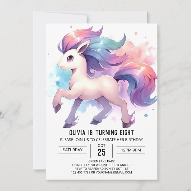 Invitation Boho Online Horse Anniversaire (Devant)