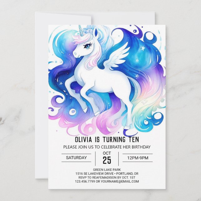 Invitation Boho Online Pony Anniversaire (Devant)