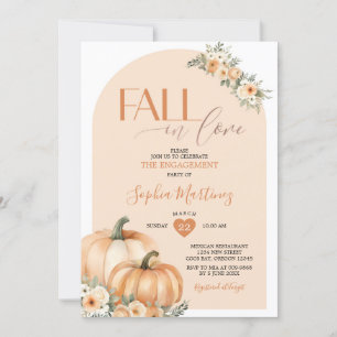 Invitation Boho Orange Citrouille Fall In Love Engagement Par