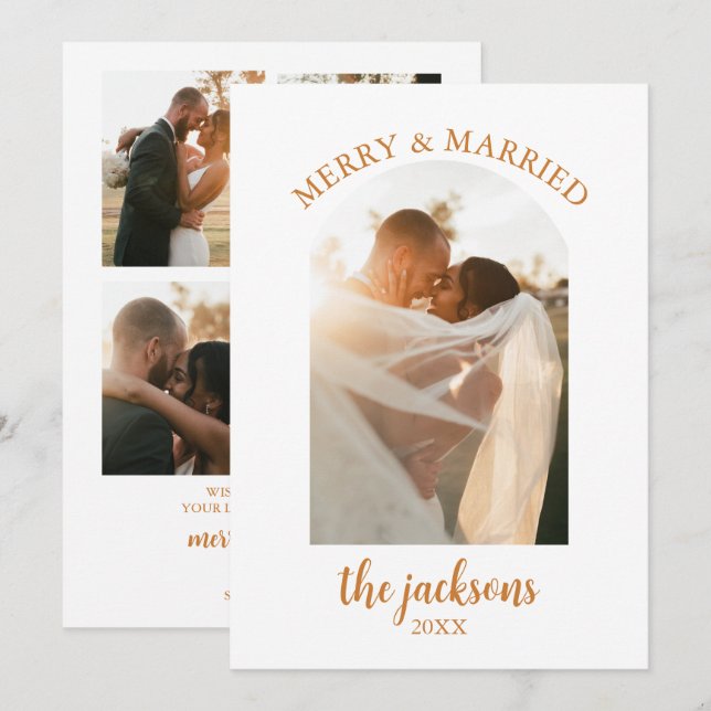 Invitation Boho Our First Christmas New Photo Holiday (Devant / Derrière)