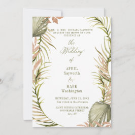 Invitation Boho Palm Feuille de verdure Mariage 2