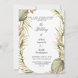 Invitation Boho Palm Mariage de verdure