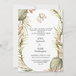 Invitation Boho Palm Mariage de verdure
