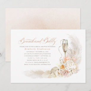Invitation Boho Pampas Brunch Grass Brunch et Fête des mariée