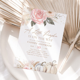 Invitation Boho Pampas Citrouille d'automne  d'herbe Baby sho