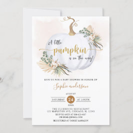 Invitation Boho Pampas de automne Petit Baby shower Citrouill