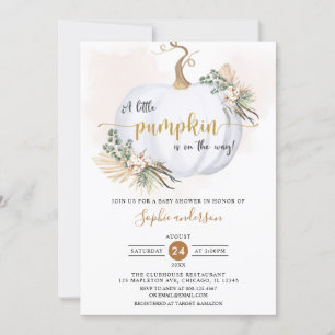 Invitation Boho Pampas de automne Petit Baby shower Citrouill