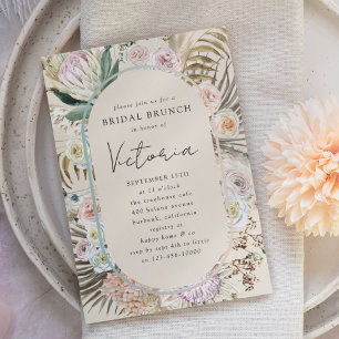 Invitation Boho Pampas Floraux Grass Brunch nuptial