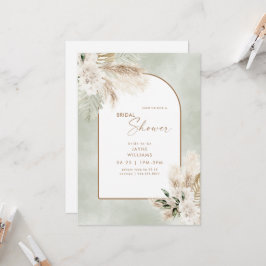 Invitation Boho Pampas Gold Sage Bride