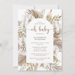 Invitation Boho Pampas Grass Arche Oh Baby shower