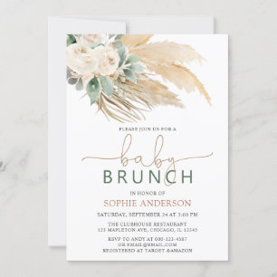 Invitation Boho Pampas Grass Baby Brunch Baby shower