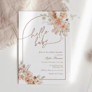 Invitation Boho Pampas Grass Bébé Arc de saupoudrage