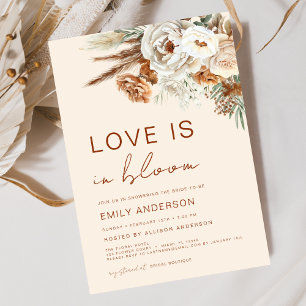 Invitation Boho Pampas Grass Love in Bloom Fête des mariées